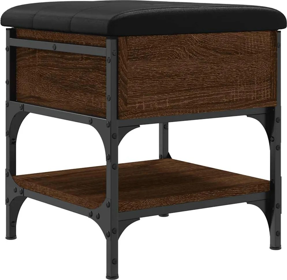 835186 vidaXL Пейка за обувки, кафяв дъб, 42x42x45 см, инженерно дърво