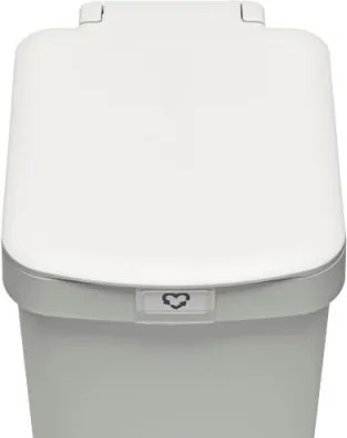 Кош за боклук с педал Brabantia StepUp 1008480, 16 л, Екологични материали, Голям отвор, Светлосив