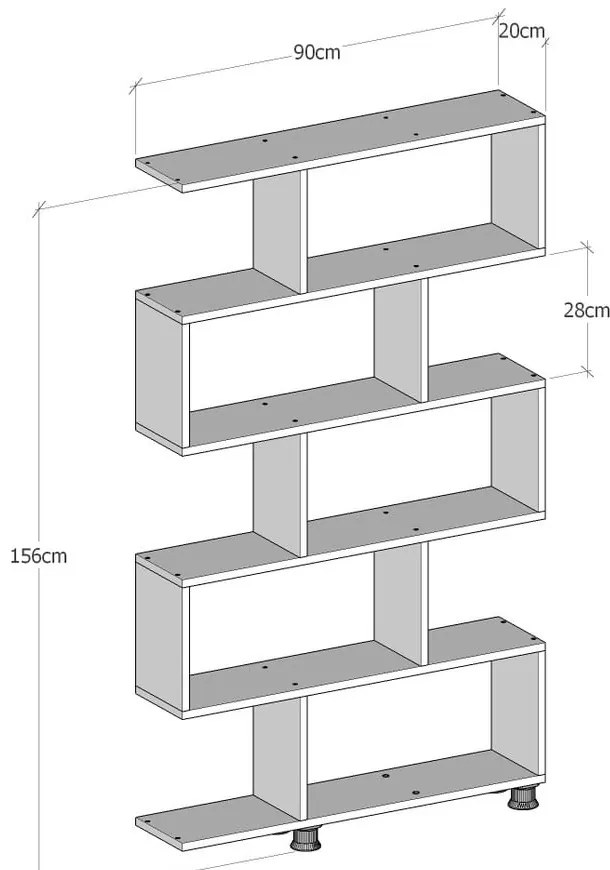 Библиотека за книги от орехово дърво Garetto Nilufer Nilüfer - Elegance