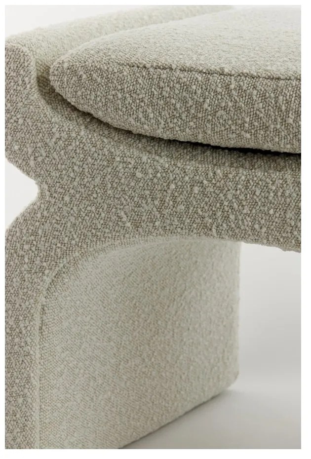 Кремава табуретка от плат букле Nafya – Light &amp; Living