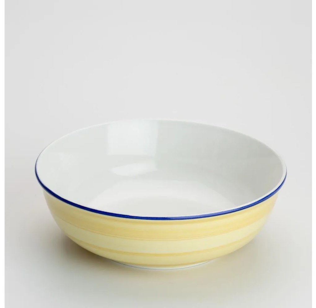 Керамична купа Lada 23 см, жълто-бяла