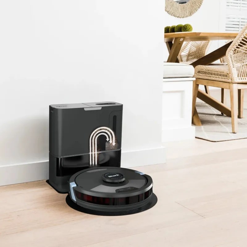 Прахосмукачка робот Shark Matrix Plus RV2620WAEU, 650 W, 0.3 л, 360 LiDAR, Автономия до 110 мин, Станция за самопочистване, Matrix Clean, Черен