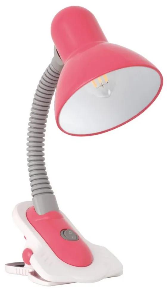 Kanlux 7153 - Настолна лампа с щипка SUZI 1xE27/40W/230V розова
