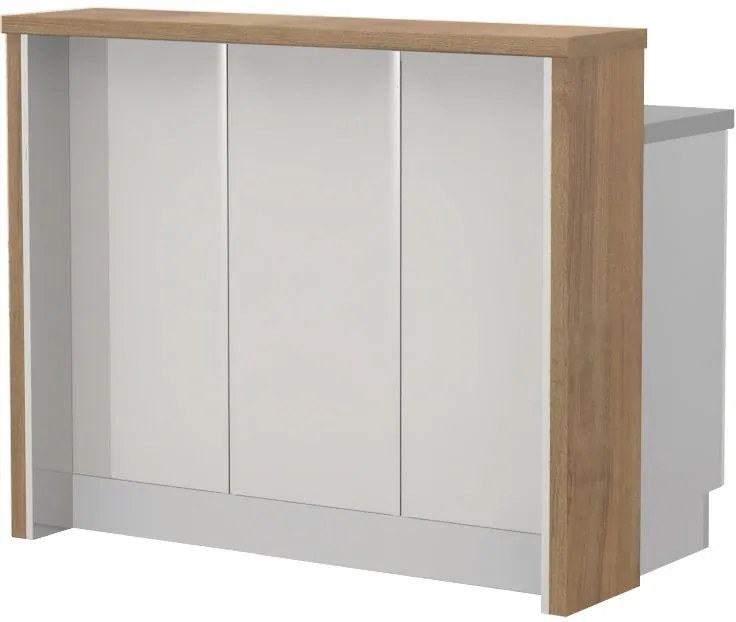 Островна кухненска пейка Modena-Length: 120 cm.-White glossy-Pacific Wallnut