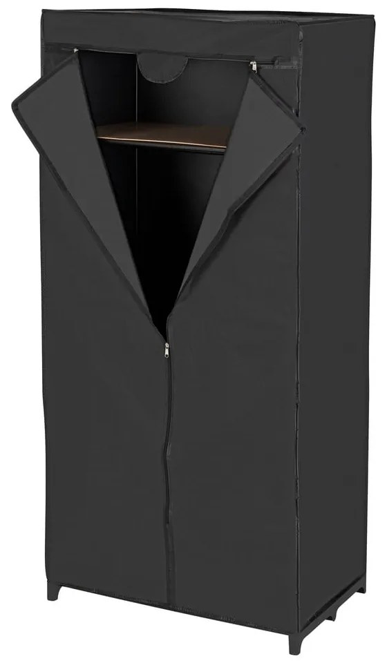Гардероб от черен плат 75x160 cm Deep - Wenko