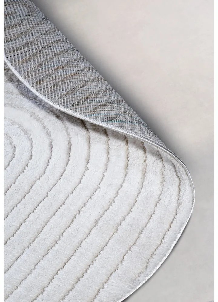 Бял кръгъл килим ø 200 cm Panglao New York White – Elle Decoration