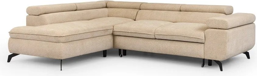 Бежов шенилов ъглов диван (ляв ъгъл L форма) Marbeya – Ropez