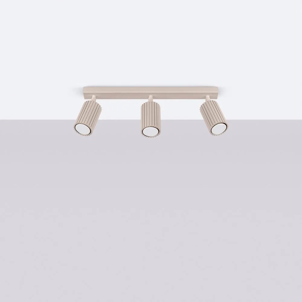 Кафяво-сив метален прожектор 6,5x45 cm Gleam – Sollux