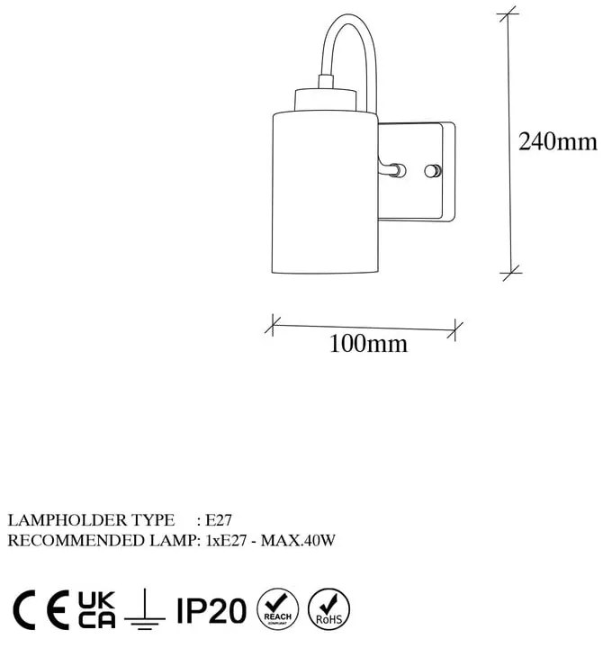 Бяла/ в златист цвят стенна лампа ø 10 cm Duzsuz – Opviq lights