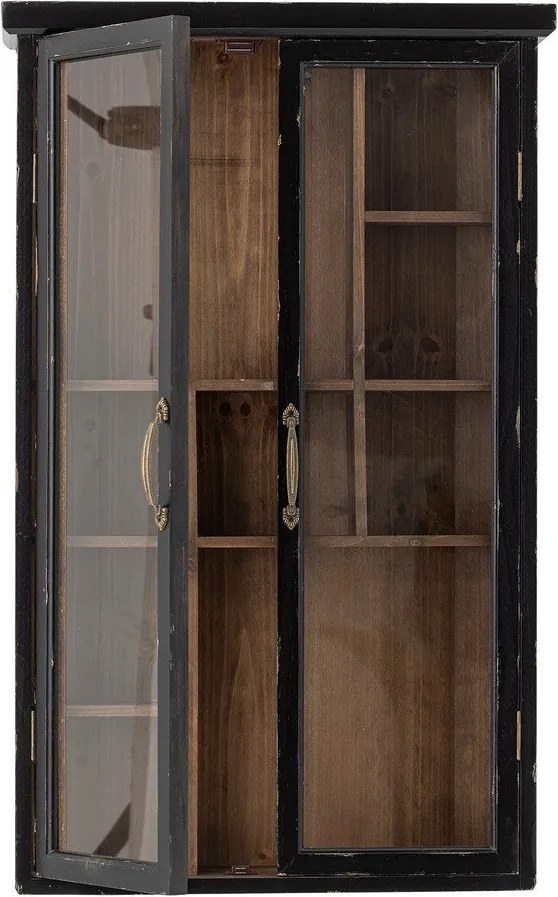 Черна висяща витрина от масивна ела 50x80x14 cm Hazem – Bloomingville