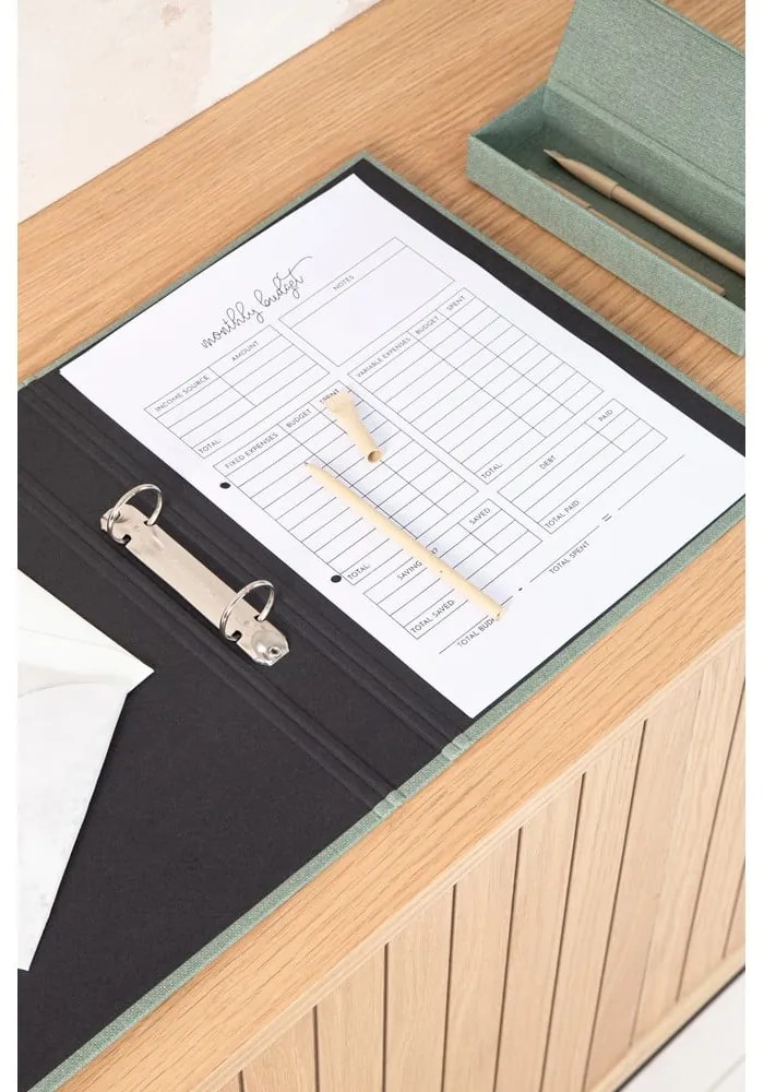 Зелен картонен органайзер Ringo Canvas Paper Laminate – Bigso