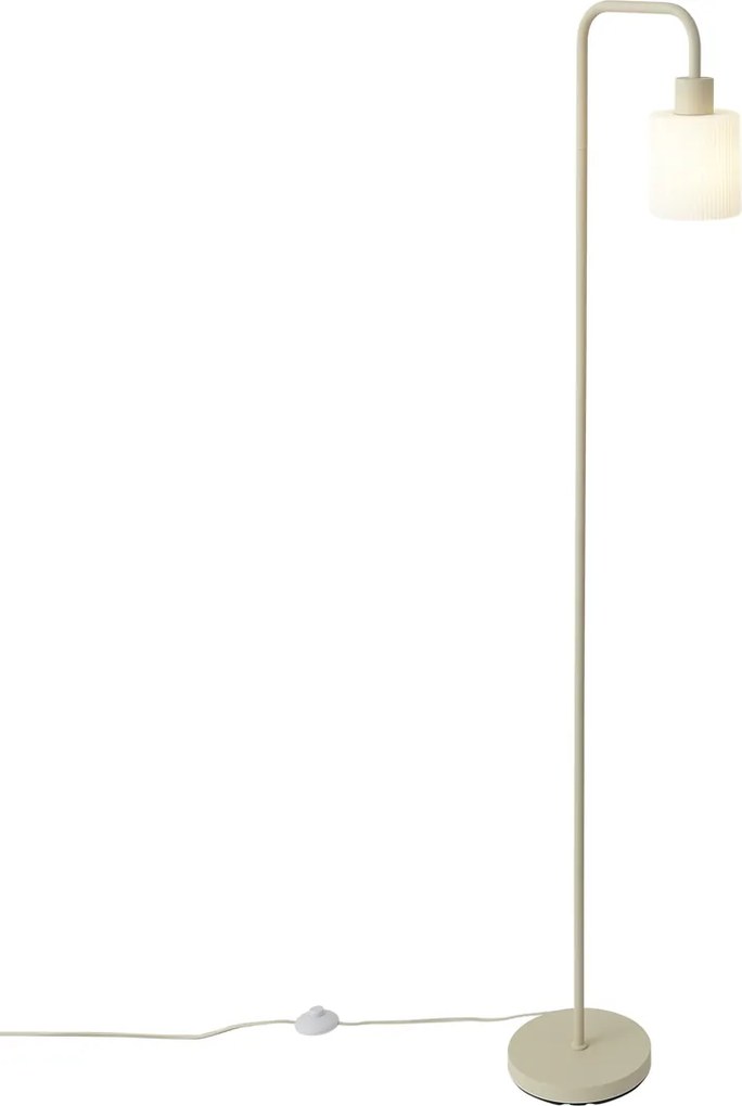 Скандинавска подова лампа бежова с бяло стъкло - Wisp