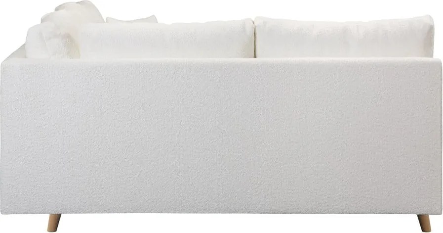 Бял ъглов диван от плат букле (ляв ъгъл) Ariella - Ropez