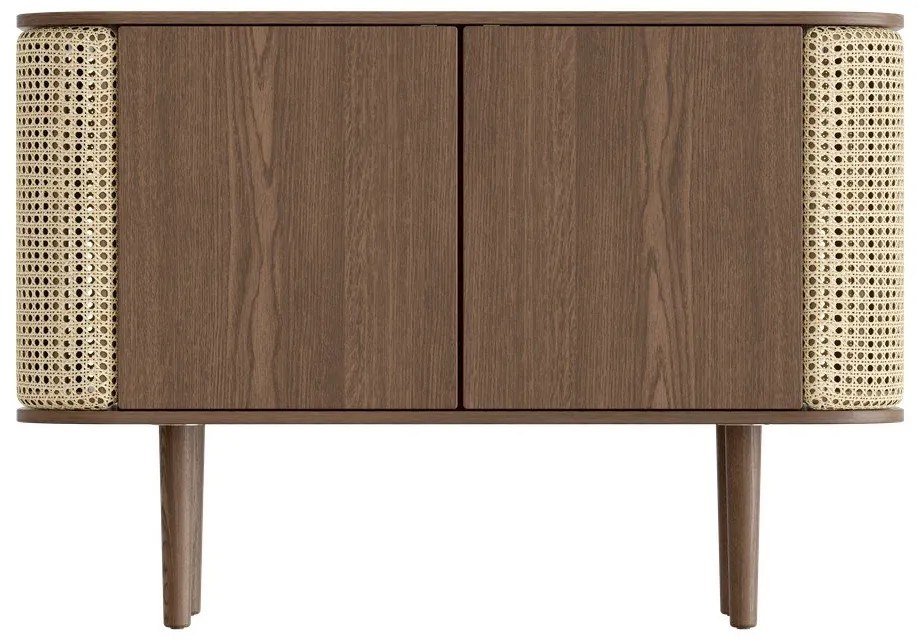 Нисък скрин с дъбов декор в кафяво-натурален цвят 109x75 cm Treasures - UMAGE