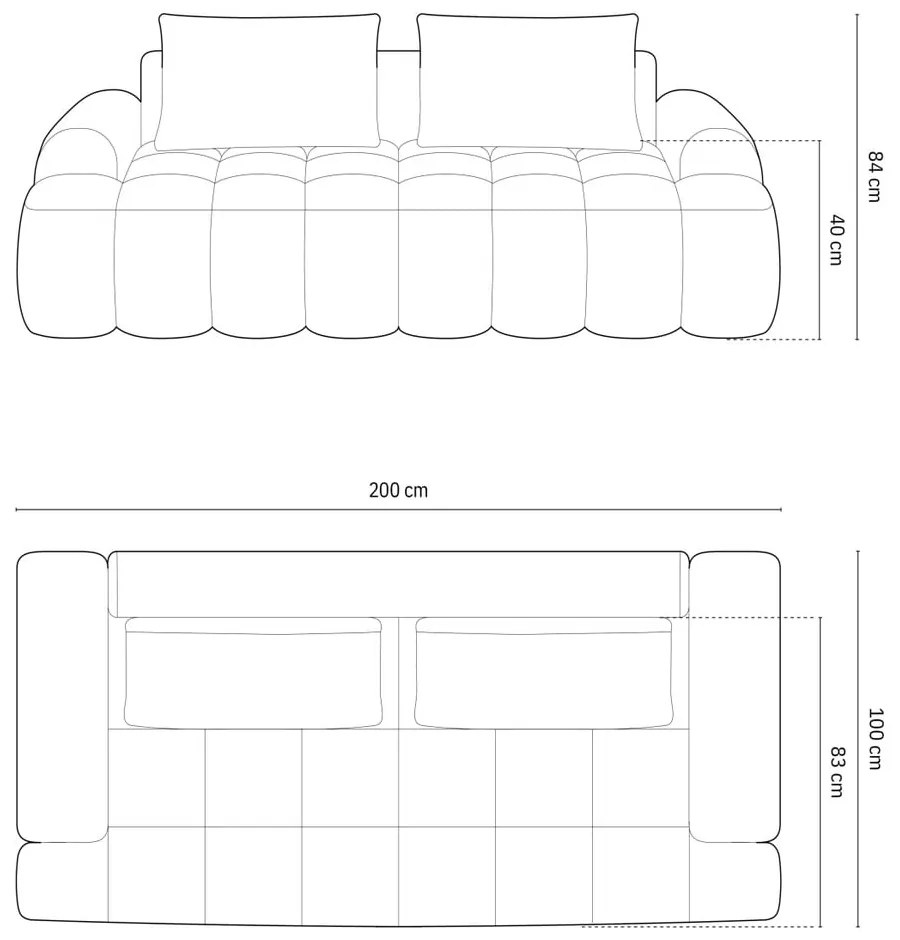 Светлокафяв кадифен диван 200 cm Linz – Cosmopolitan Design