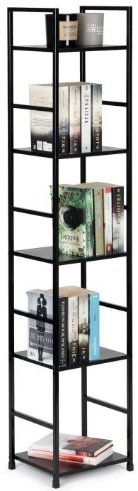 Тесен рафт с 5 рафта - черен