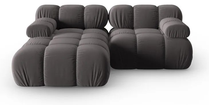 Тъмносив кадифен диван 191 cm Bellis - Micadoni Home