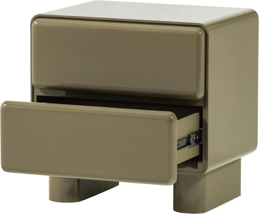 Зелено гланцово нощно шкафче Lustra – WOOOD