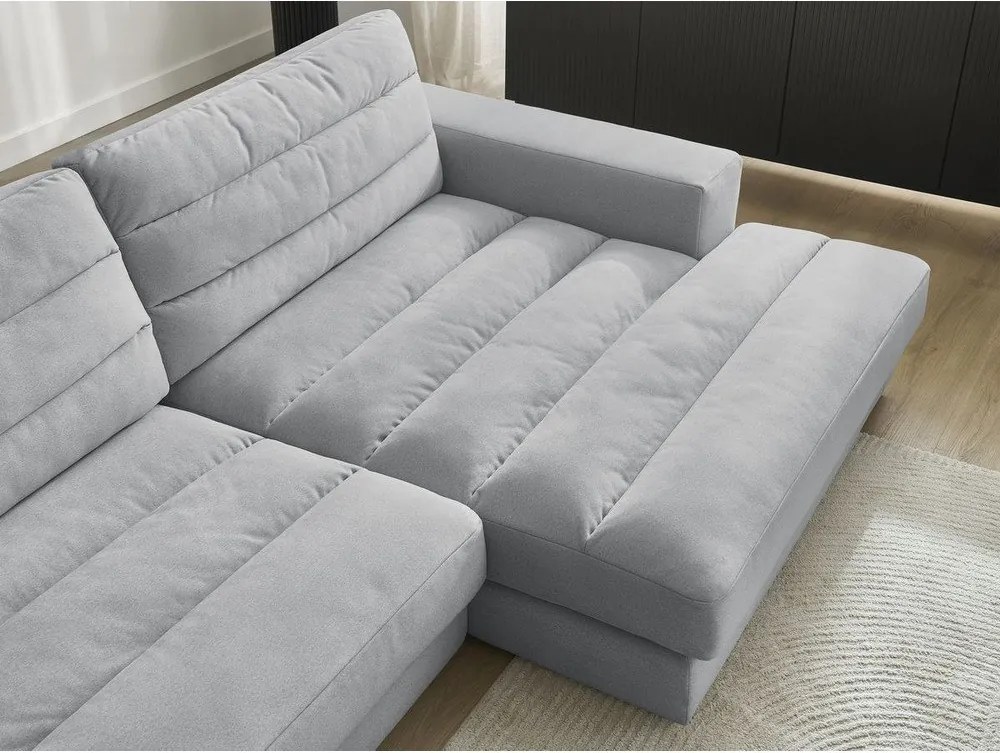 Светлосив кадифен ъглов диван (десен ъгъл) Sierra – Bobochic Paris