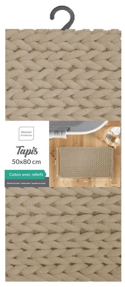 Светлокафяв килим за баня 50x80 cm Ariel – douceur d'intérieur
