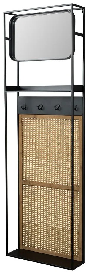 Стенно огледало с рафт и закачалка 53x165 cm Langres - Dutchbone