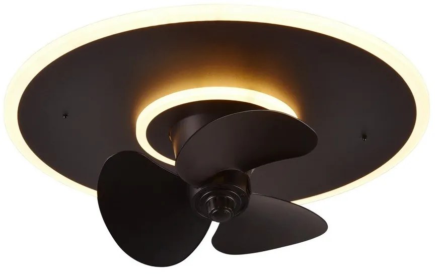 Матово черно LED осветително тяло за таван Nybro – Trio