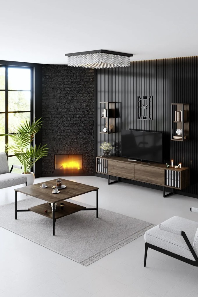 Кафе маса Black, цвят Орех Черен