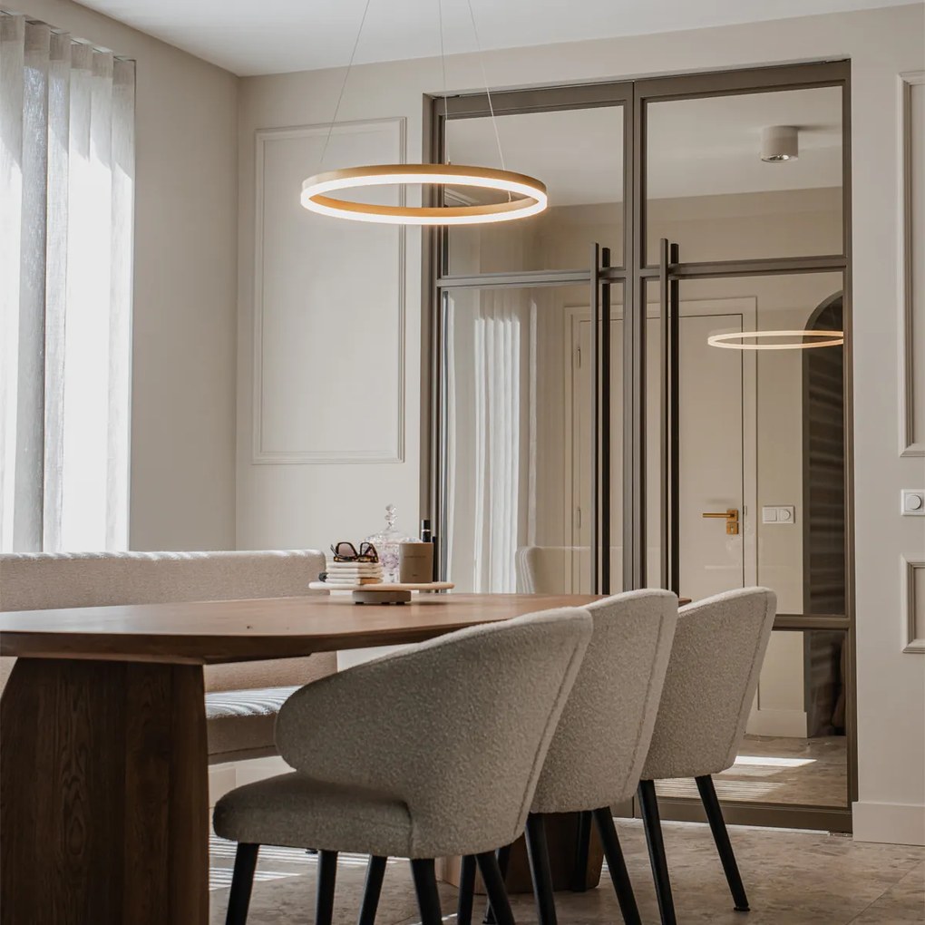 Дизайнерски висящ аплик златен 60 см с LED 3-степенно димиране - Anello