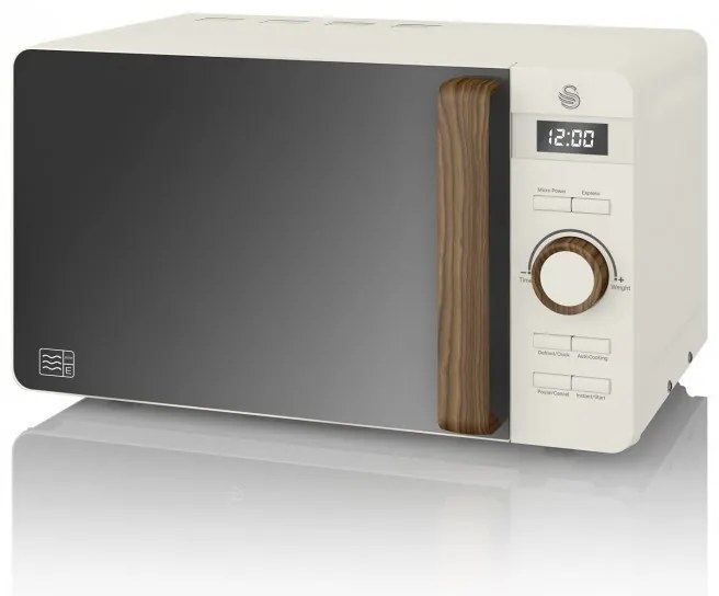 Разопакован: Микровълнова фурна Swan SM22036LWHTN, 20 l, 800W, Размразяване, Таймер, Бял