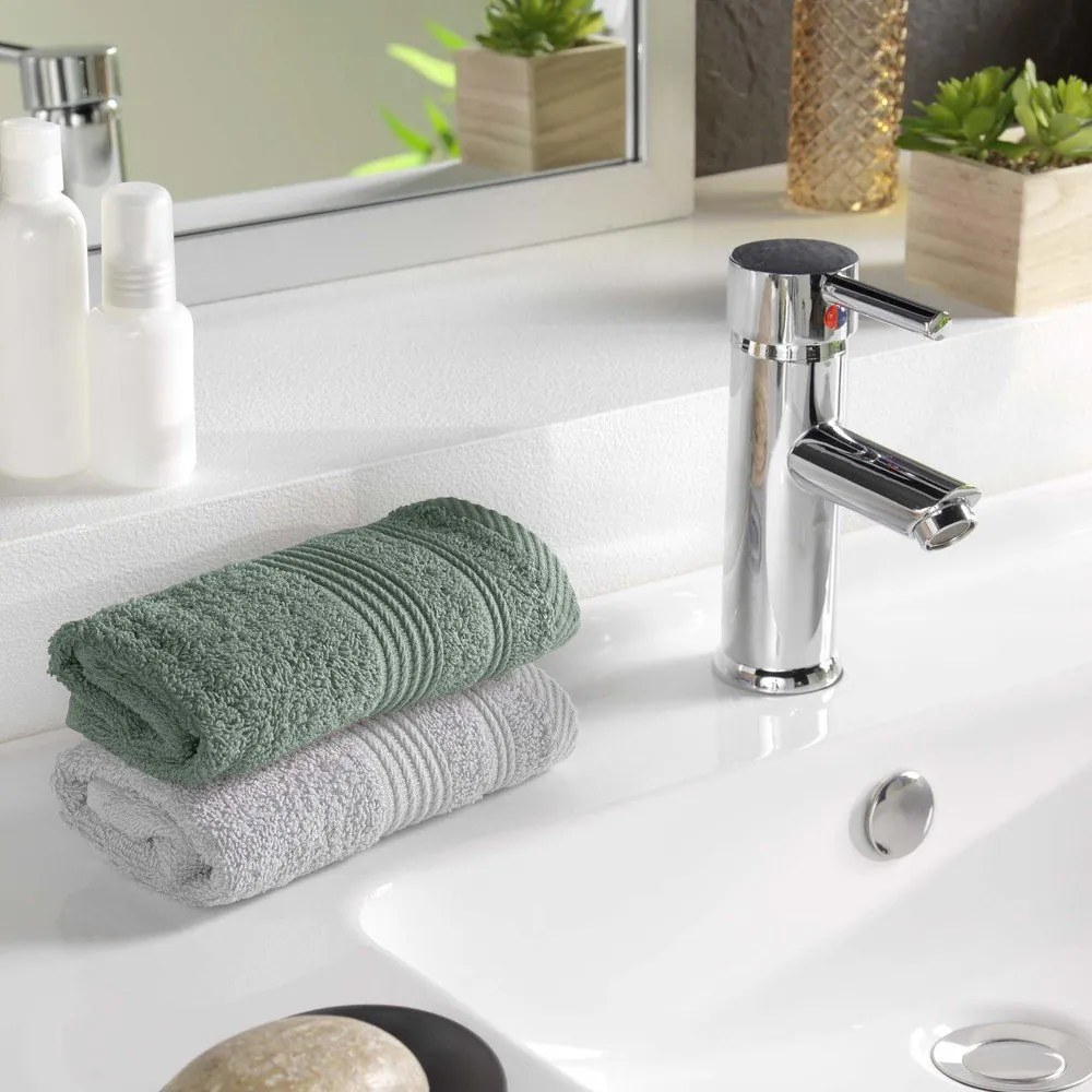 Светлозелена памучна кърпа от тери 30x50 cm Tendresse – douceur d'intérieur