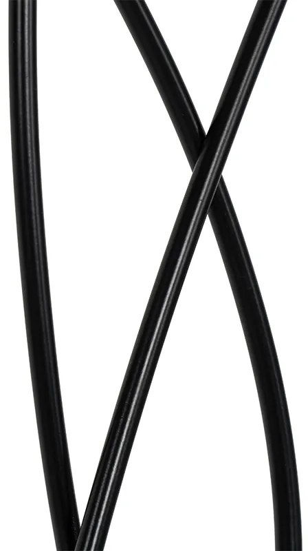 Дизайнерски подов аплик черен с платнени абажури 3-светлина - Melis