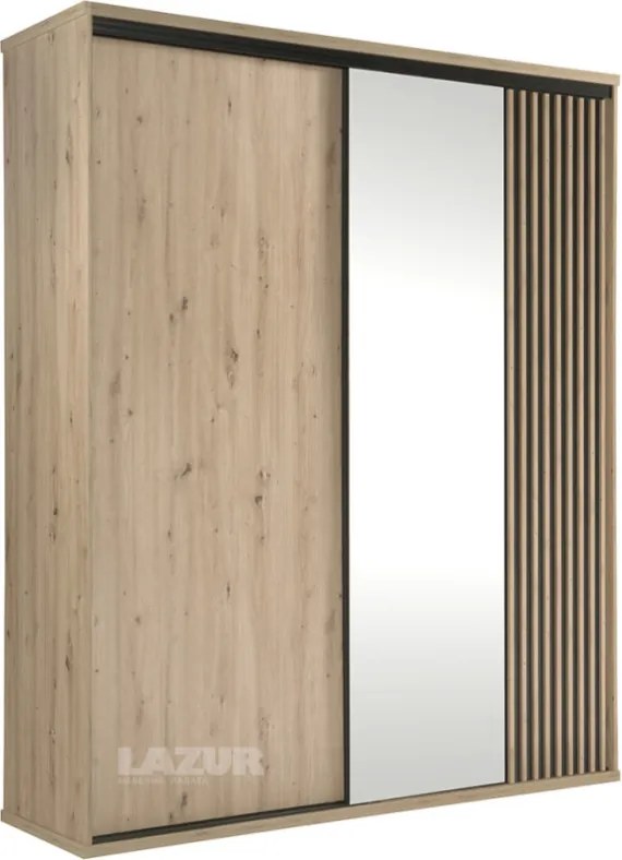 Гардероб Кали 179 см с плъзгащи врати и огледало