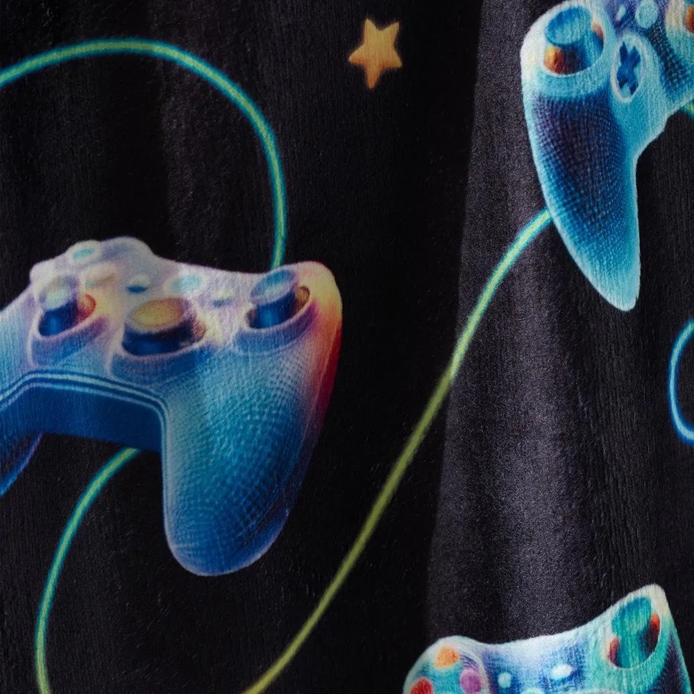 Черно-синьо бебешко одеяло от микроплюш 130x170 cm Gamer – Catherine Lansfield