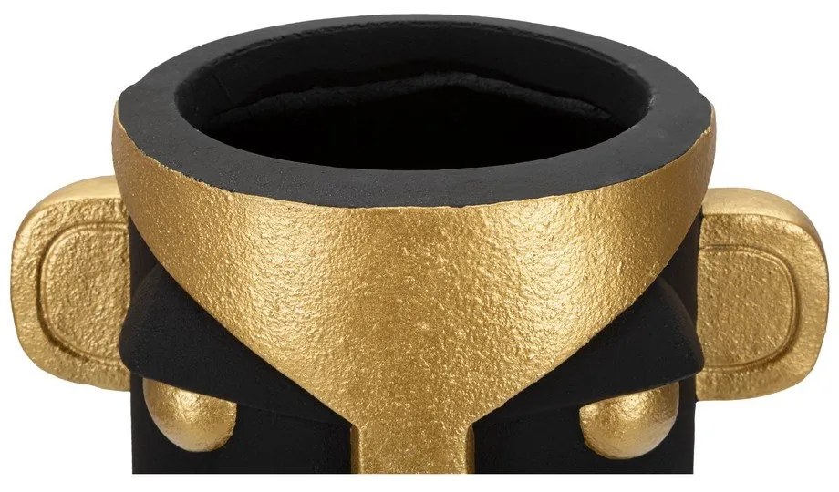 Висока ваза от полирезин в черно и златно 40 cm Tribal - Mauro Ferretti