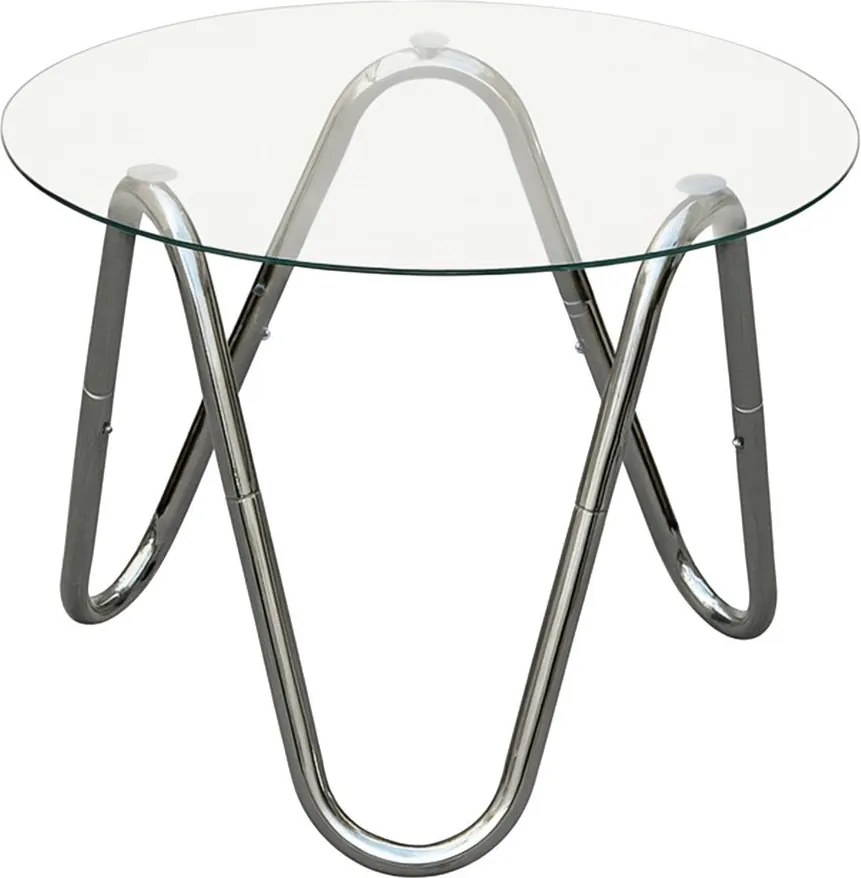 Кръгла странична масичка със стъклен плот ø 50 cm Ventana Round – Leitmotiv