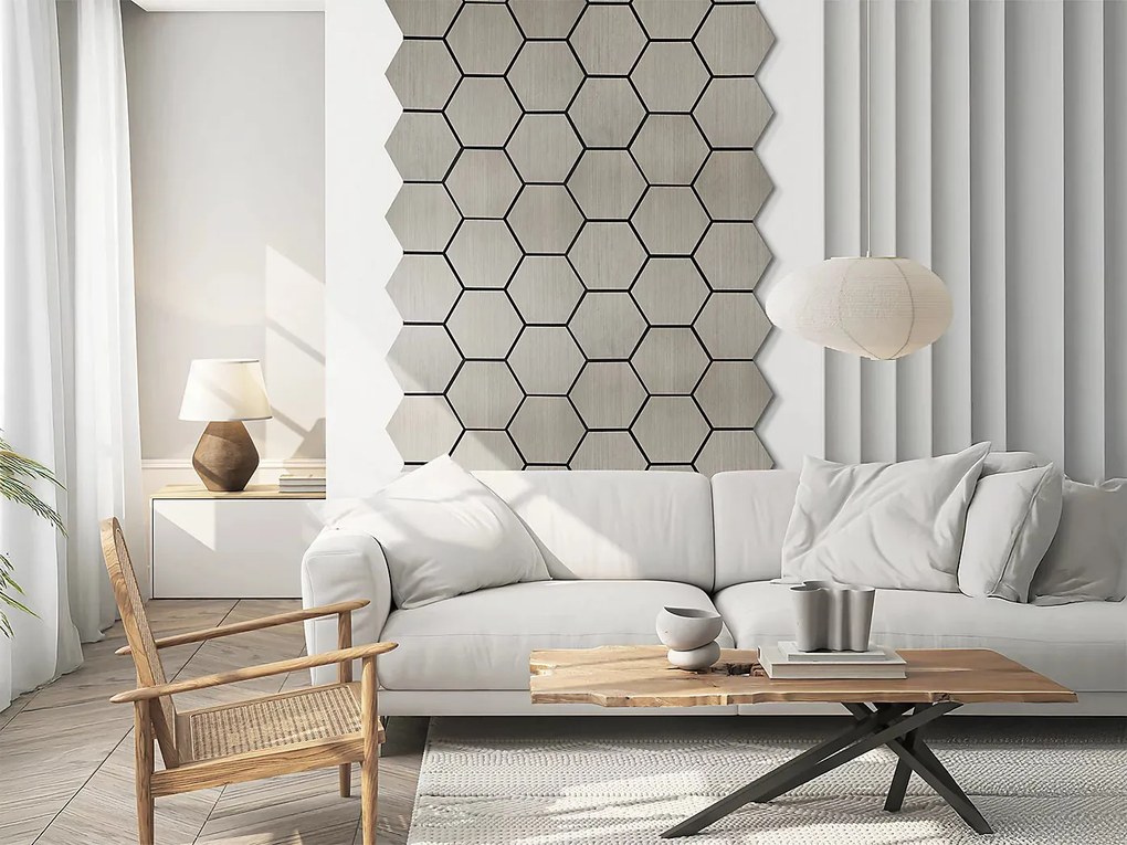 Декоративен панел atmosphera Hexagon, 56x69 cm, Бежов, MDF