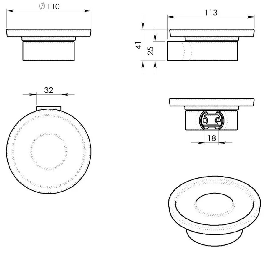 Бяла/златна стенна стъклена сапунерка Gedy Pirenei – Sapho
