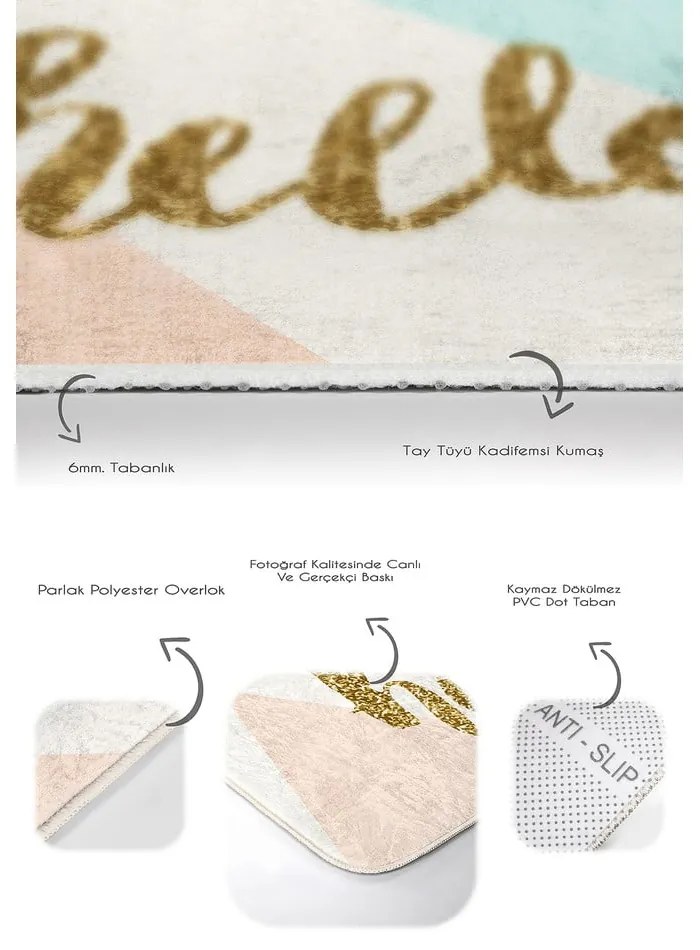 Кремави златни кадифени постелки за баня в комплект от 2 бр. 60x100 cm Hello – Mila Home