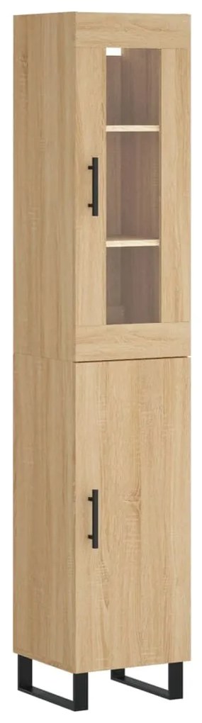 3199196 vidaXL Висок шкаф, сонома дъб, 34,5x34x180 см, инженерно дърво