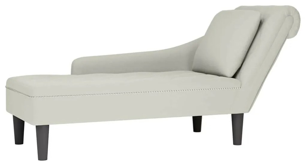 4009799 vidaXL Кушетка с десен подлакътник, кремав, кадифе