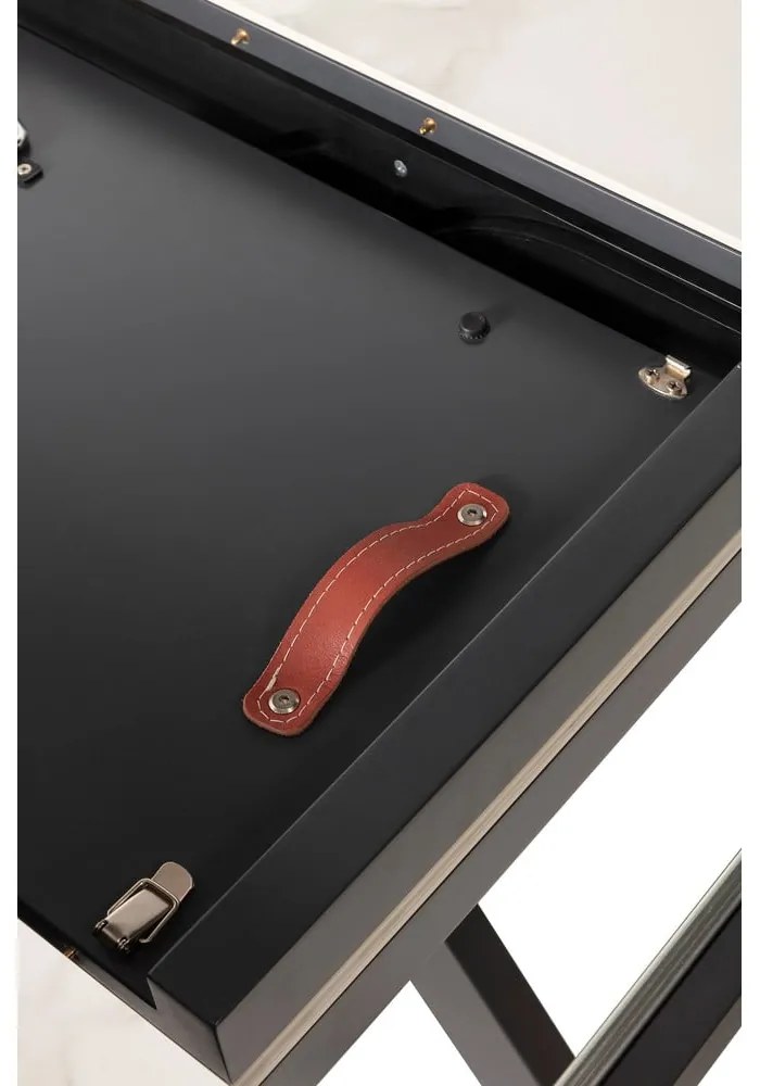 Кръгла сгъваема трапезна маса с керамичен плот с допълнителна плоча ø 120 cm Bela – Marckeric