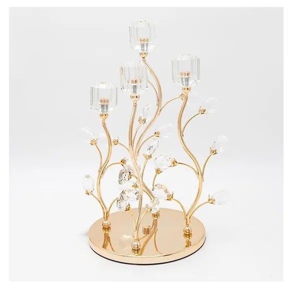 Декоративен свещник 20x36 см златист