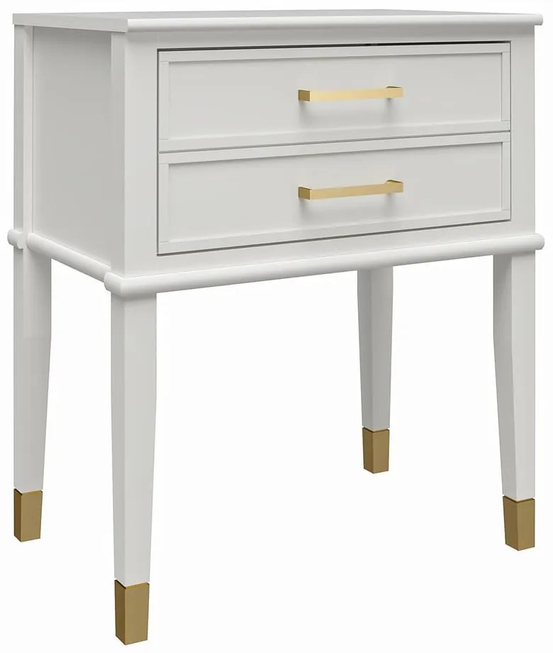 Бяло нощно шкафче Westerleigh – CosmoLiving by Cosmopolitan