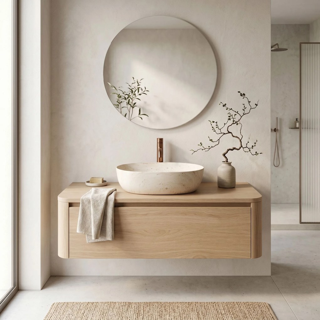 Умивалник за плот Rea Amelia Travertine Classic 48