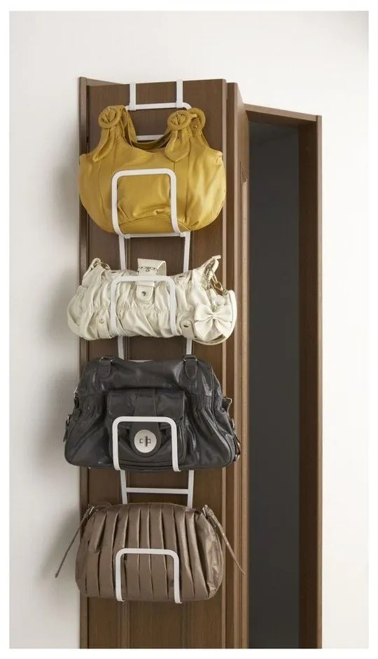 Бяла стойка за чанти със закачалка за врата и 4 куки Sapporo - YAMAZAKI