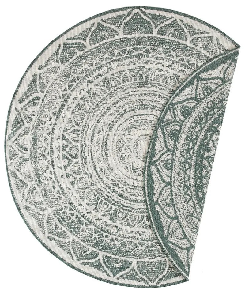 Зелен и кремав килим за открито, ø 140 cm Siruma - NORTHRUGS