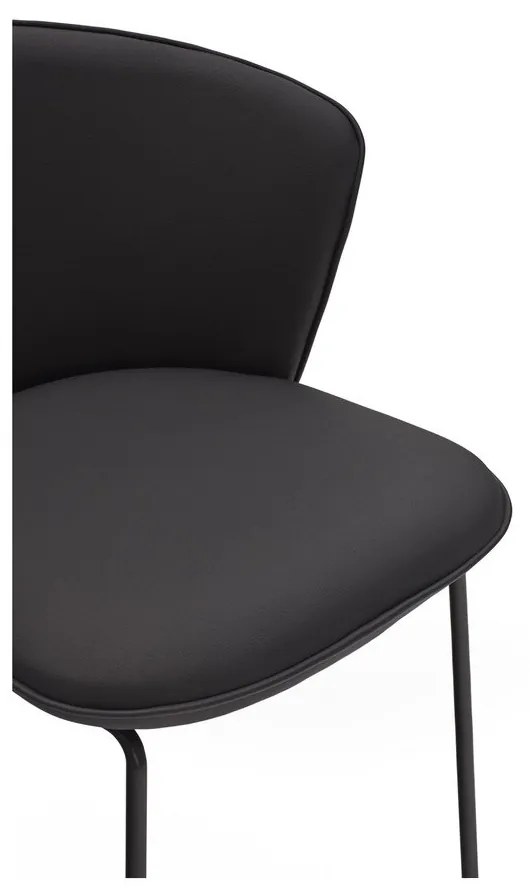 Черни тапицирани трапезни столове в комплект 2 бр. Add – Teulat