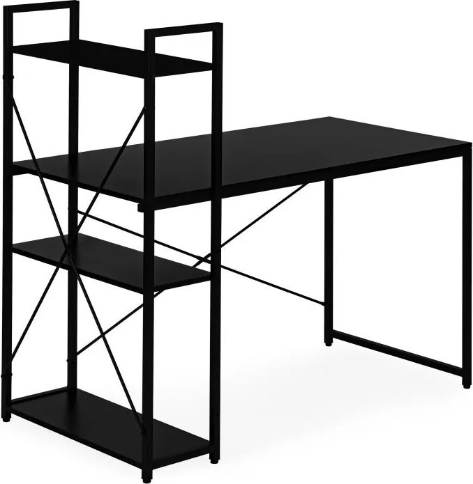 Маса за работа и игра с рафтове 120 x 60 cm svetlá hnedá