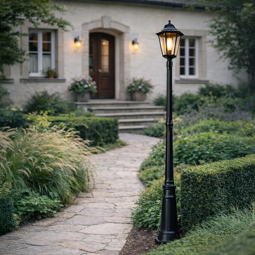 Класическа външна лампа черна 200 см IP44 - Хавана