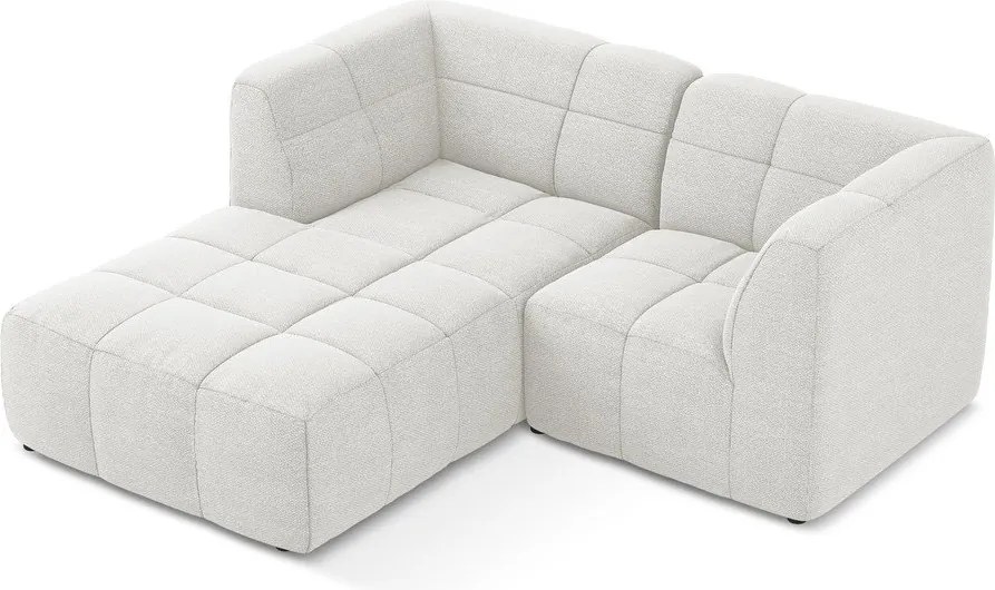 Бял ъглов диван от прежда с примки от букле (ляв ъгъл) Aloha – Makamii